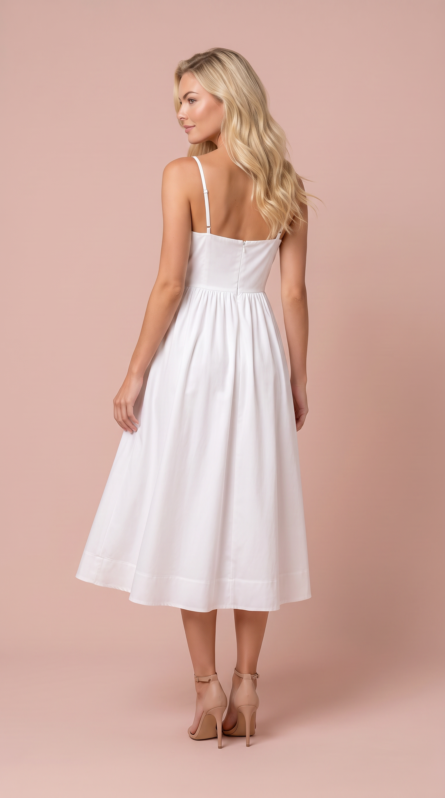 Anaïs | Slim Fit Spaghetti Strap Midi Dress