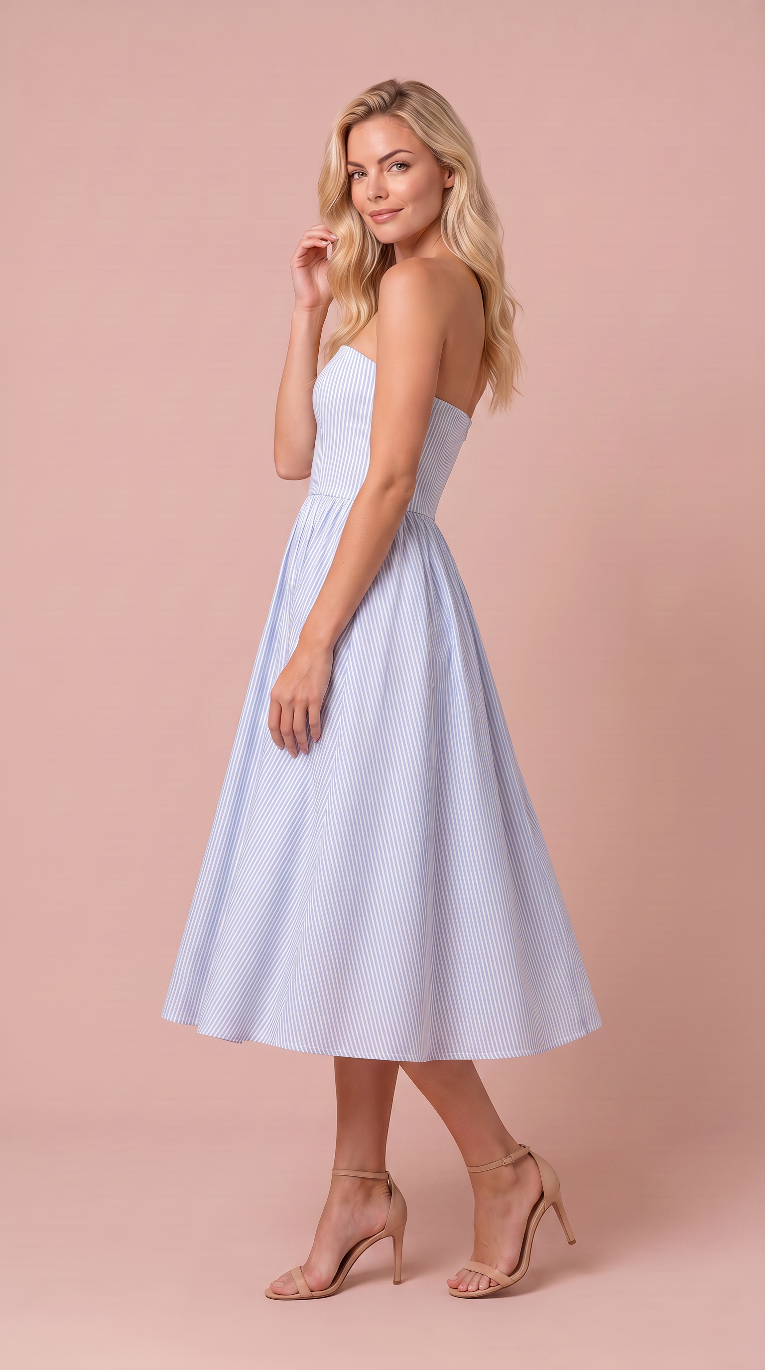Anaïs | Slim Fit Spaghetti Strap Midi Dress
