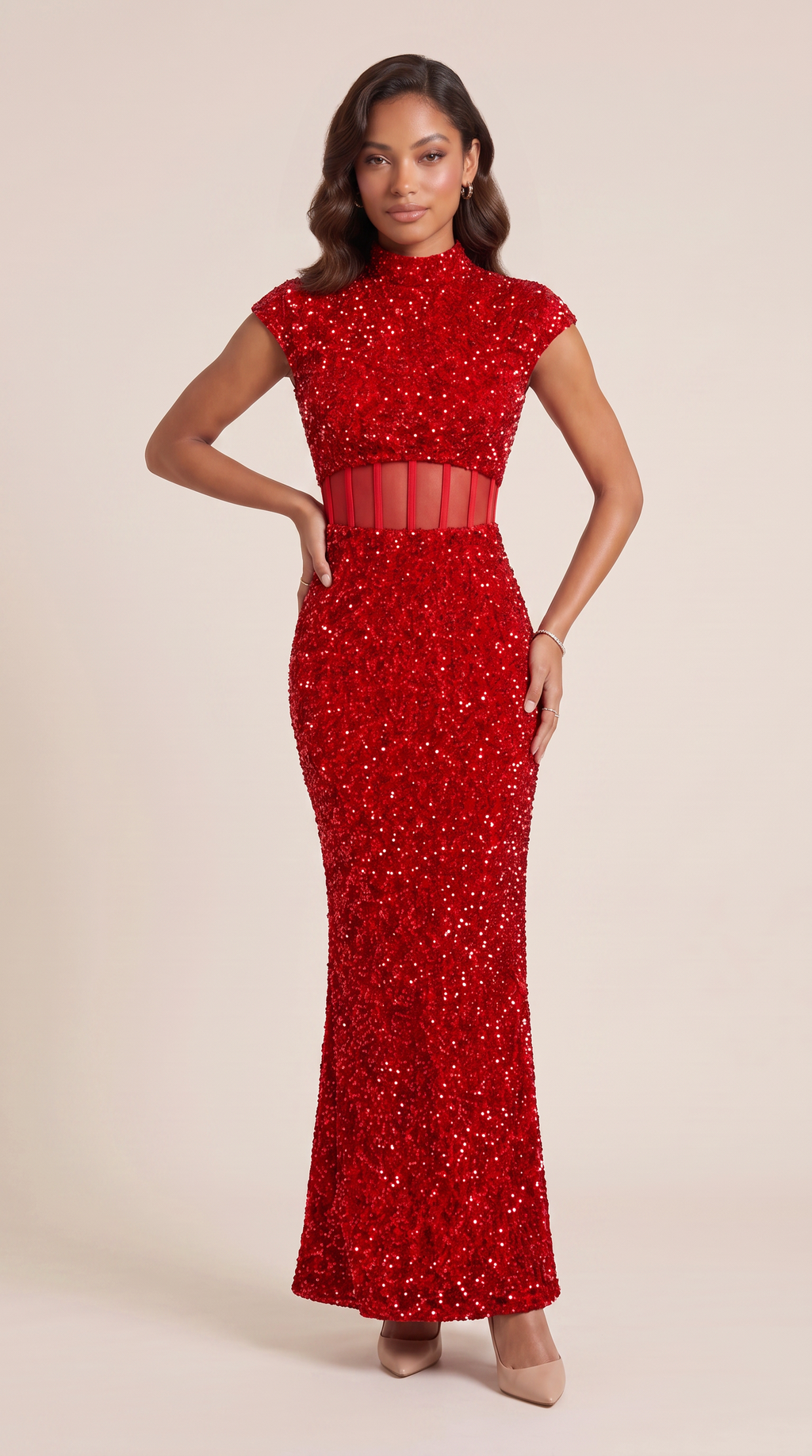 Aurevique | Sequin Evening Maxi Dress