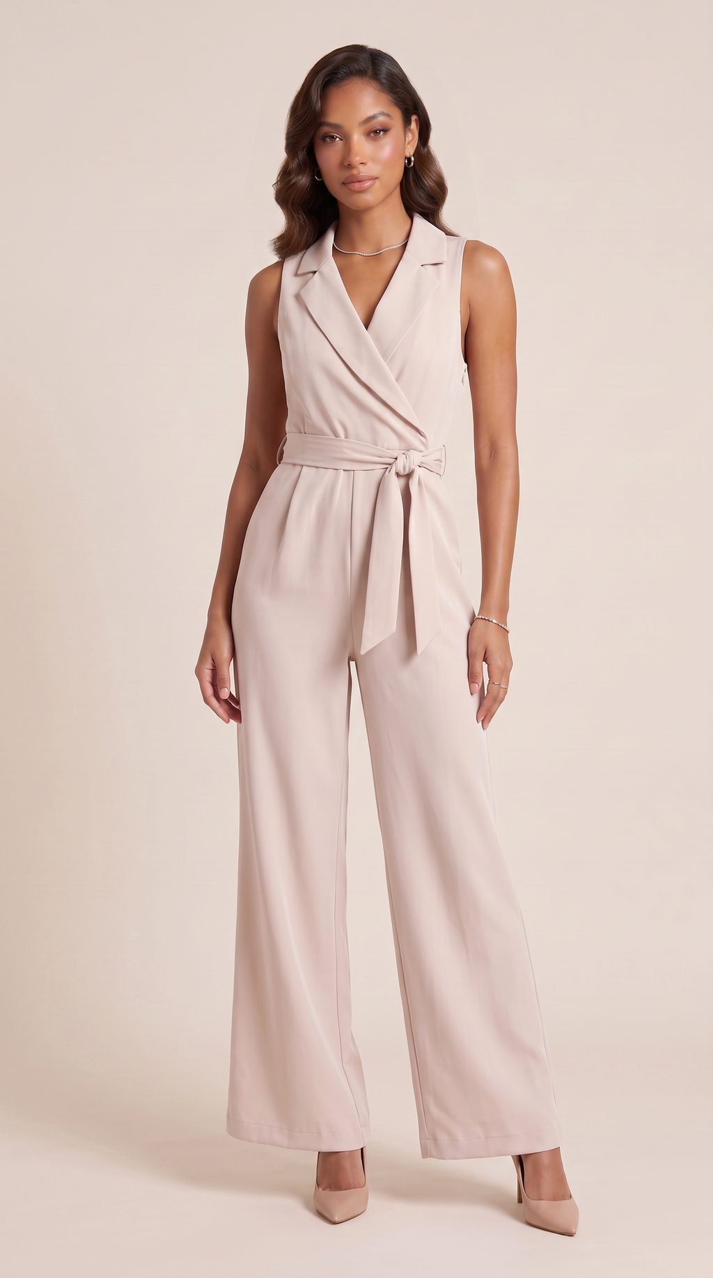 Valoria | Belted Wide Leg Jumpsuit