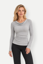 Seralyn | Ribbed Cowl Neck Sweaters