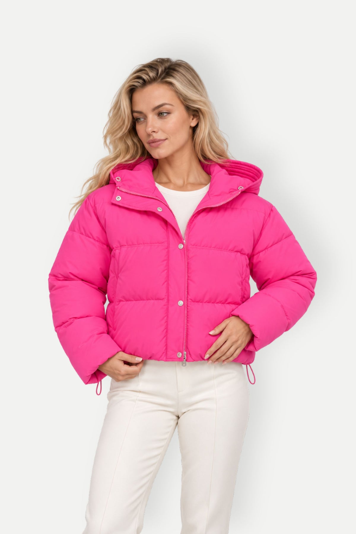 Freya | Women's Hooded Cropped Puffer Jacket