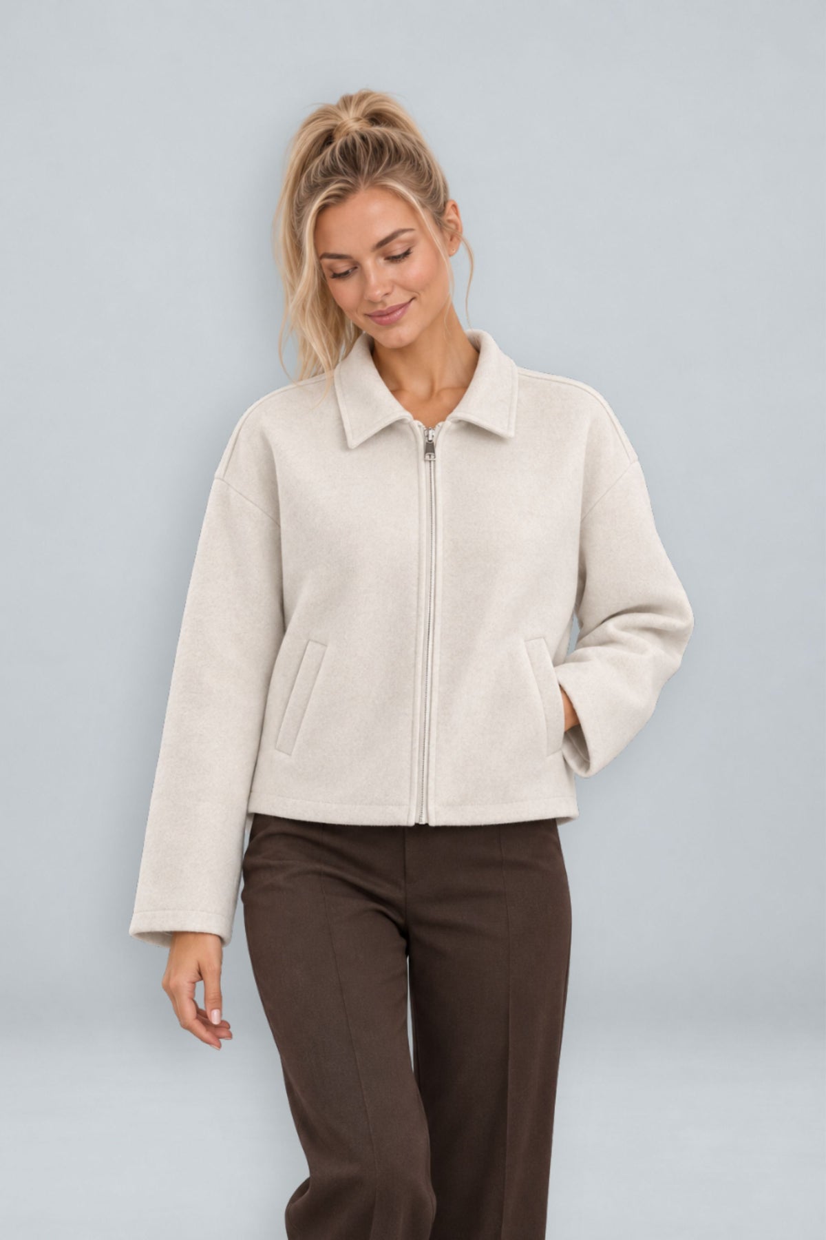 Margaux | Zip-Up Boxy Short Coat